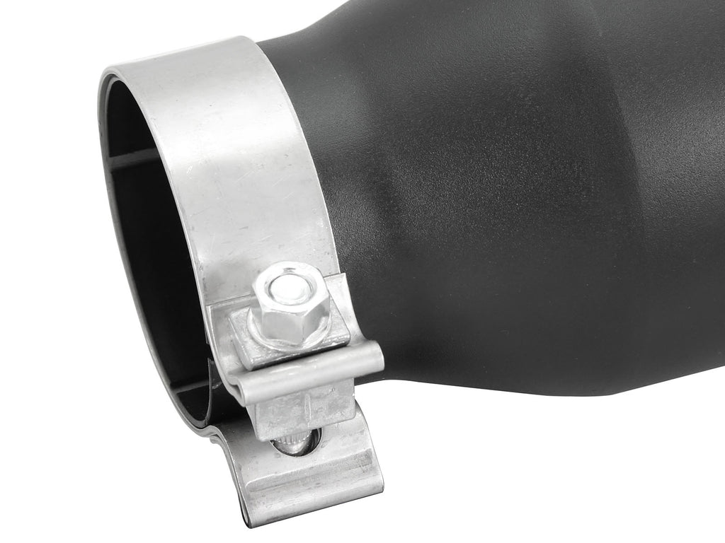 aFe Power Gas Exhaust Tip Black- 3 in In x 4.5 out X 9 in Long Bolt On (Black) aFe AFE49T30451-B09