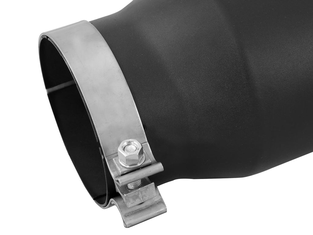 aFe POWER MACH Force-Xp 5in 304 Stainless Steel Exhaust Tip 5In x 7Out x15Lin Bolt-On Right-Blk aFe AFE49T50702-B15