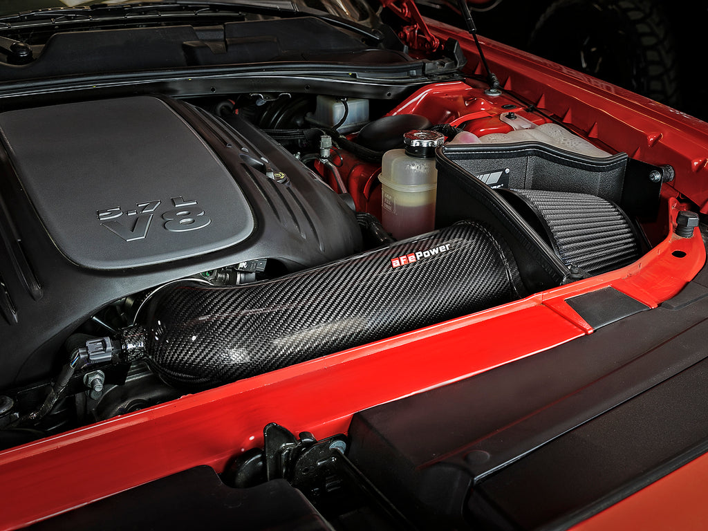 aFe POWER Magnum FORCE Carbon Fiber Stage 2 Track Series Pro Dry S CAIS - 11-18 Dodge Challenger V8 aFe AFE51-12162-C
