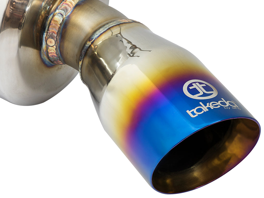 aFe POWER Takeda 16-17 Honda Civic I4-1.5L (t) 2.5-2.25in 304 SS CB Dual-Exit Exhaust Blue Tips aFe AFE49-36615-L