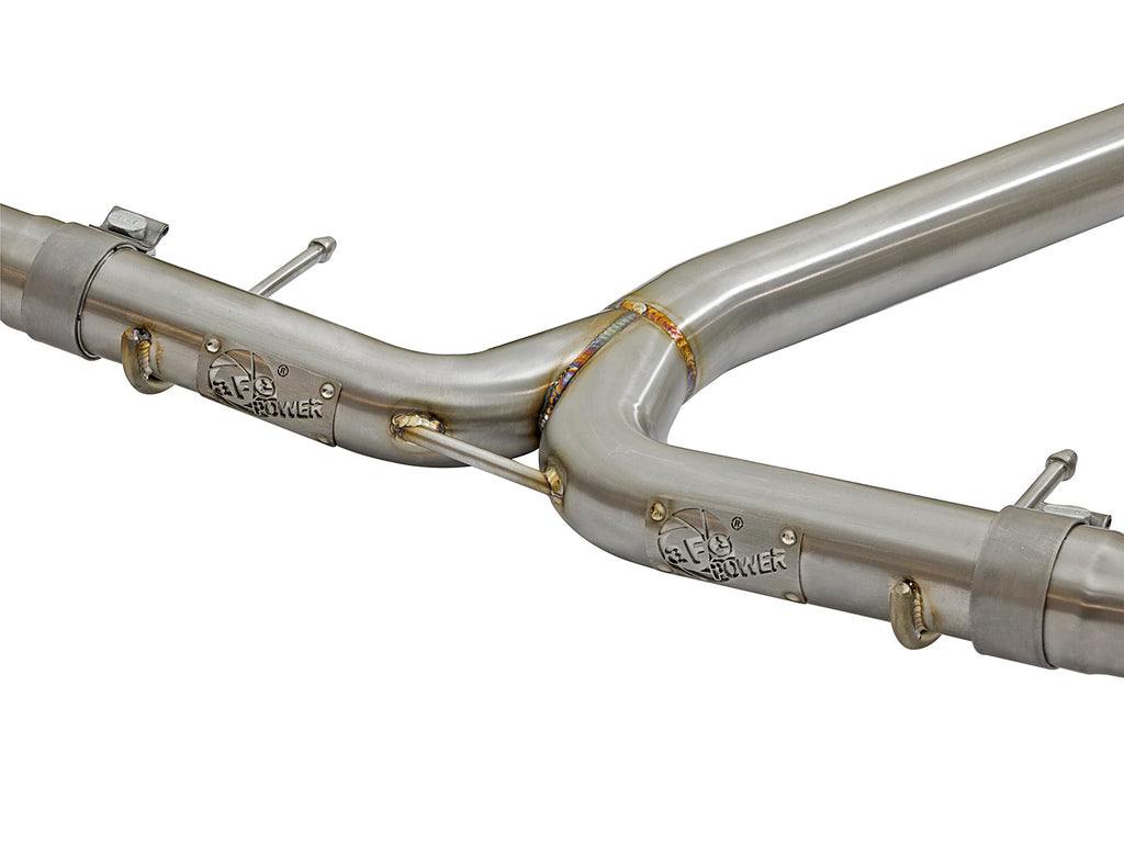 aFe POWER Takeda 16-17 Honda Civic I4-1.5L (t) 2.5-2.25in 304 SS CB Dual-Exit Exhaust Blue Tips aFe AFE49-36615-L