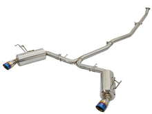 Load image into Gallery viewer, aFe POWER Takeda 16-17 Honda Civic I4-1.5L (t) 2.5-2.25in 304 SS CB Dual-Exit Exhaust Blue Tips aFe AFE49-36615-L
