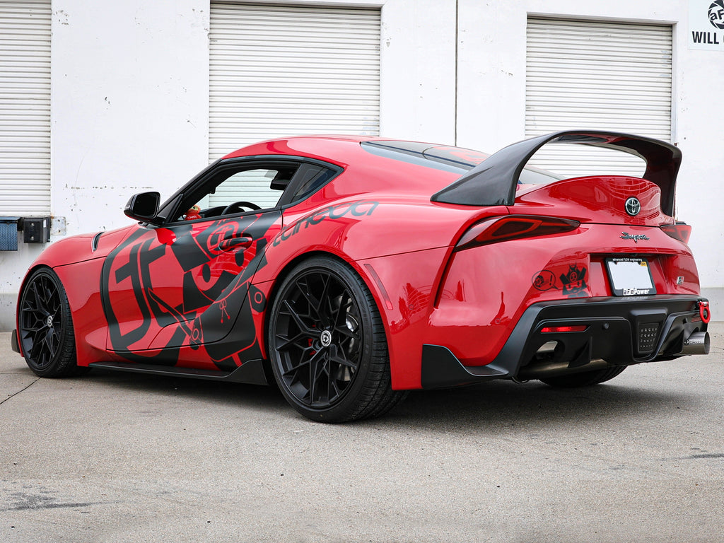 aFe POWER Takeda 2020 Toyota Supra L6-3.0L (t) 3.5in 304 SS CB Exhaust 4in Brushed Finish Tip aFe AFE49-36045-H