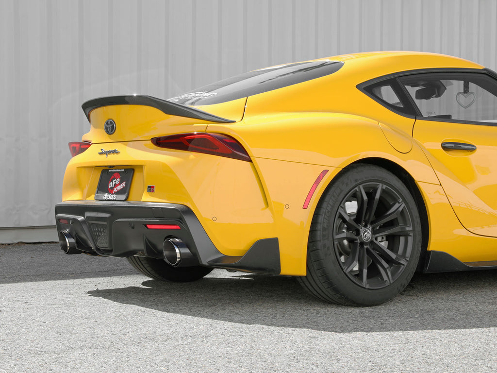 aFe POWER Takeda 2021 Toyota Supra 2.0L (t) 2.5in-3in 304 SS CB Exhaust w/ Carbon Tips aFe AFE49-36050-C
