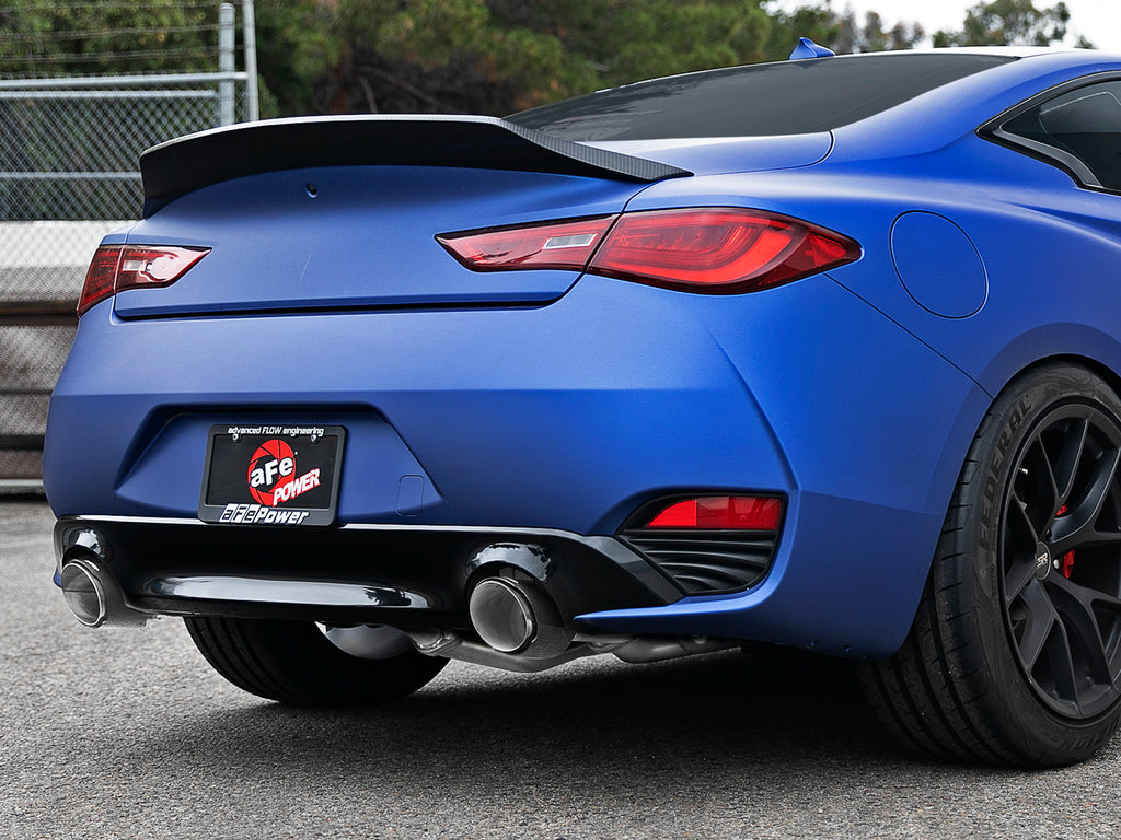 aFe POWER Takeda 2.5in 304 SS CB Exhaust w/ Carbon Fiber Tips 17-19 Infiniti Q60 V6-3.0L (tt) aFe AFE49-36134NM-C