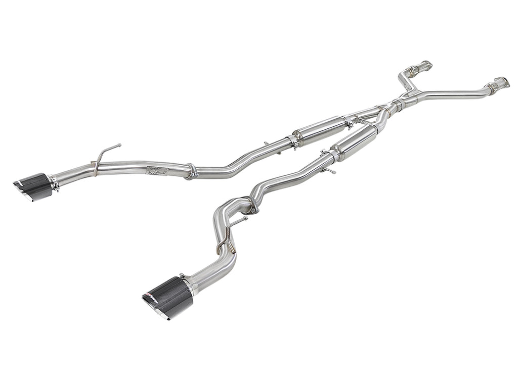 aFe POWER Takeda 2.5in 304 SS CB Exhaust w/ Carbon Fiber Tips 17-19 Infiniti Q60 V6-3.0L (tt) aFe AFE49-36134NM-C