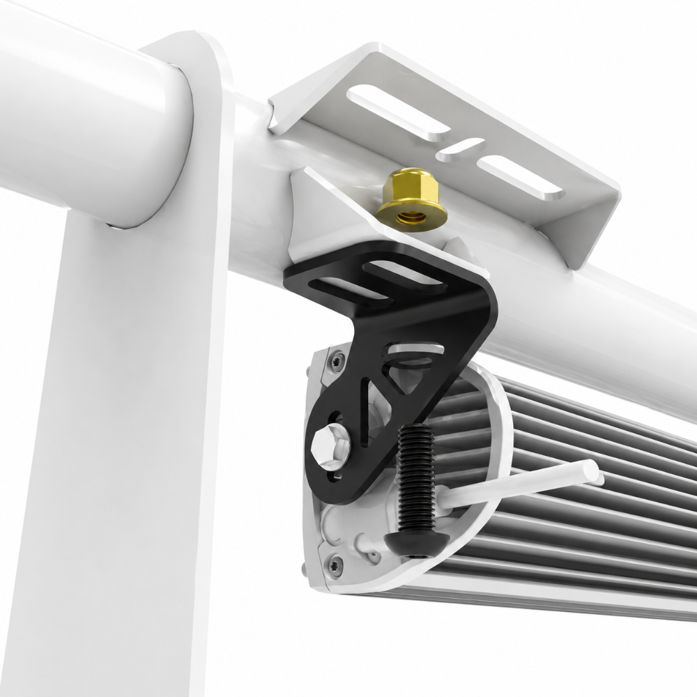 aFe POWER Terra Guard off-road light bar brackets with black powder coat finish