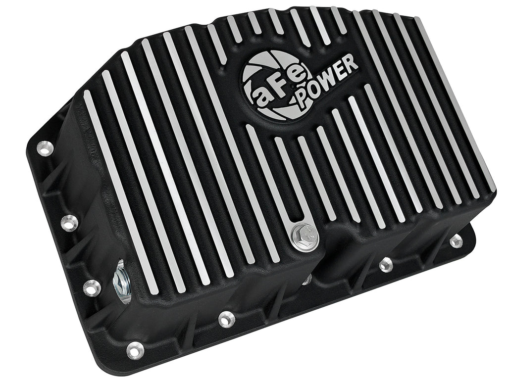 AFE Pro Series Engine Oil Pan Black w/Machined Fins; 11-16 Ford Powerstroke V8-6.7L (td) aFe AFE46-70322