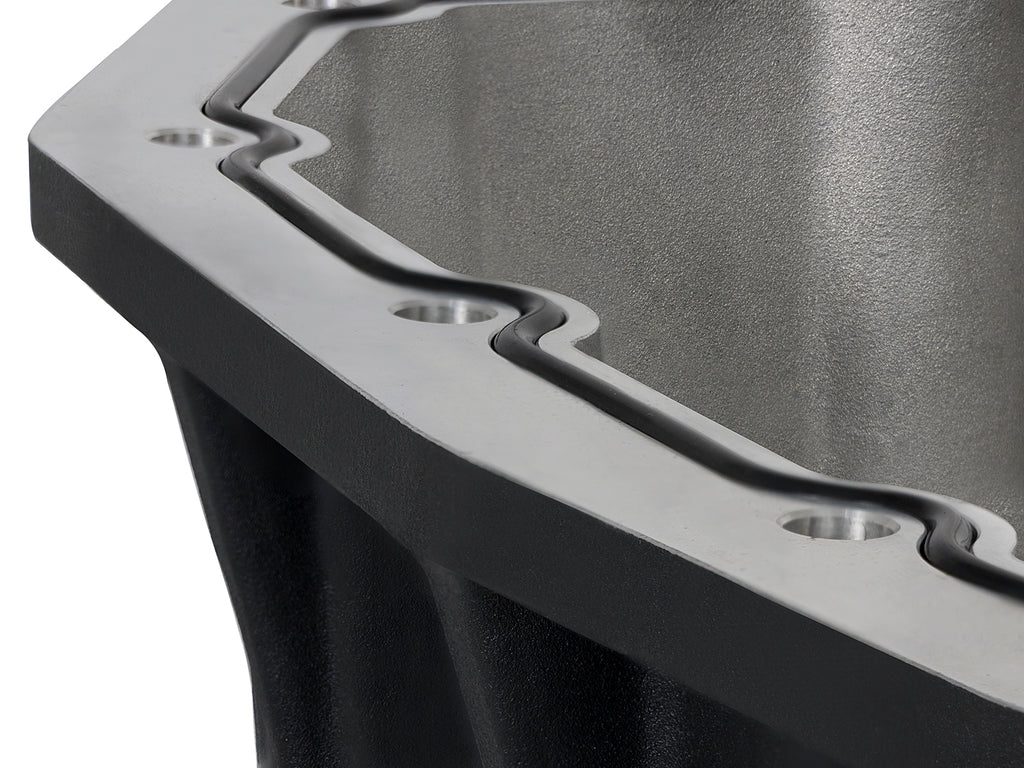 AFE Pro Series Engine Oil Pan Black w/Machined Fins; 11-16 Ford Powerstroke V8-6.7L (td) aFe AFE46-70322