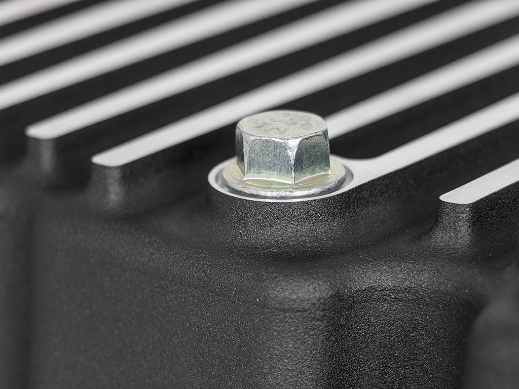 AFE Pro Series Engine Oil Pan Black w/Machined Fins; 11-16 Ford Powerstroke V8-6.7L (td) aFe AFE46-70322