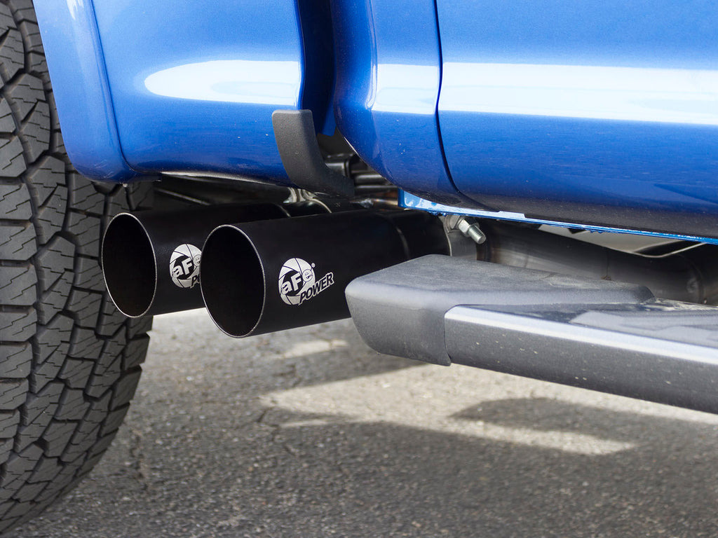 aFe Rebel Exhausts 3in SS Cat-Back 15-16 Ford F-150 EcoBoost V6 2.7/3.5L V8 5.0L w/ Black Tips aFe AFE49-43081-B