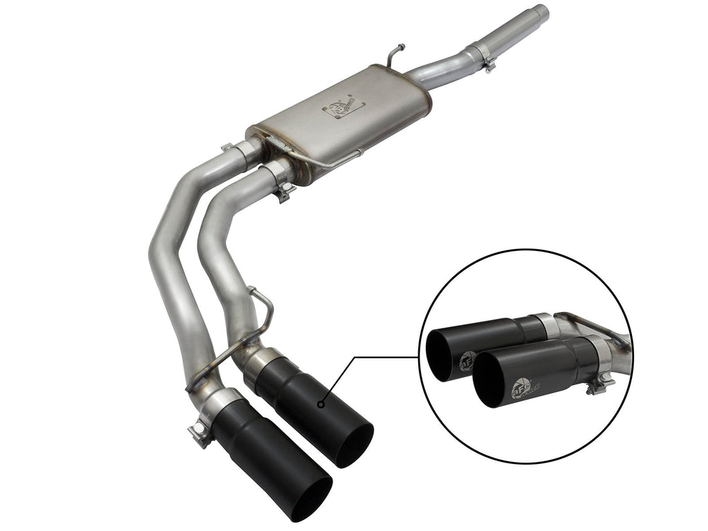 aFe Rebel Exhausts Cat-Back SS Ford F-150 04-08 V8 4.6/5.4L w/ Black Tips aFe AFE49-43079-B