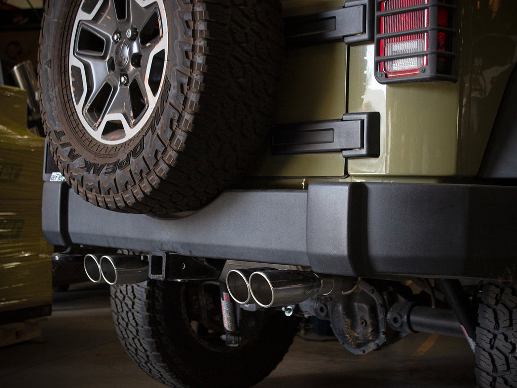 aFe Rebel Series 2.5in 409 SS Axle-Back Exhaust Polished 07-18 Jeep Wrangler (JK) V6-3.6L/3.8L aFe AFE49-48086-P