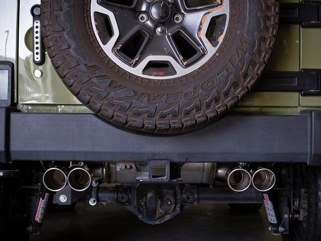 aFe Rebel Series 2.5in 409 SS Axle-Back Exhaust Polished 07-18 Jeep Wrangler (JK) V6-3.6L/3.8L aFe AFE49-48086-P