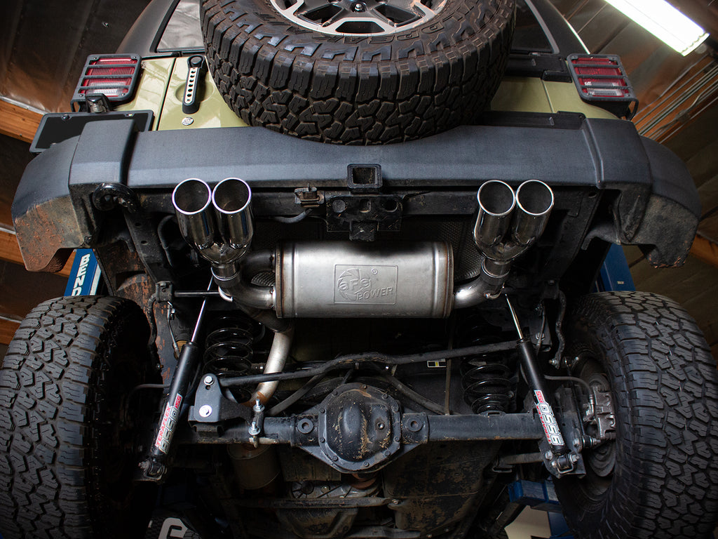aFe Rebel Series 2.5in 409 SS Axle-Back Exhaust Polished 07-18 Jeep Wrangler (JK) V6-3.6L/3.8L aFe AFE49-48086-P