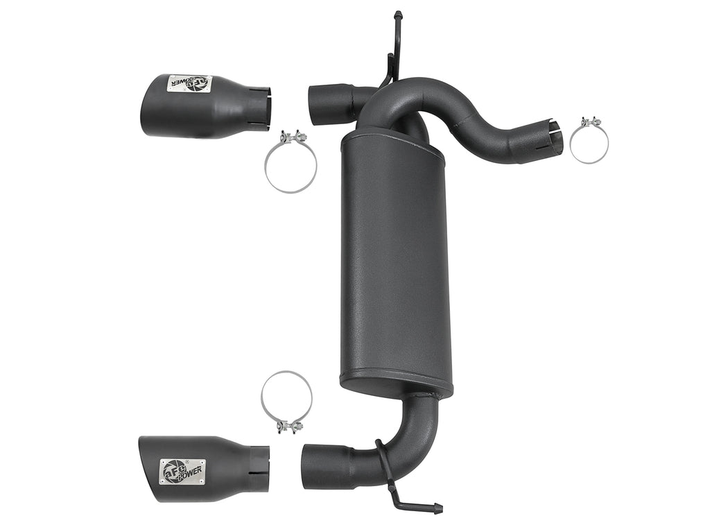 aFe Rebel Series 2.5in 409 SS Axle-Back Exhaust w/ Black Tips 2007+ Jeep Wrangler (JK) V6 3.6L/3.8L aFe AFE49-48061-B