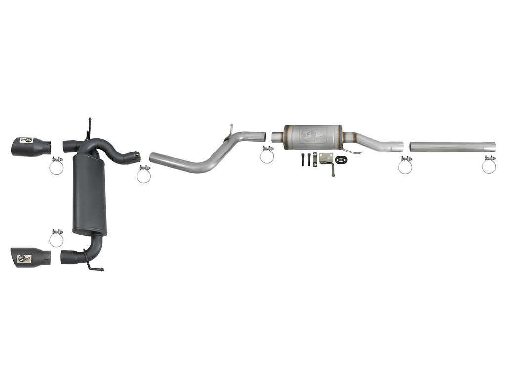 aFe Rebel Series 2.5in 409 SS Cat-Back Exhaust w/ Black Tips 2007+ Jeep Wrangler (JK) V6 3.6L/3.8L aFe AFE49-48062-B