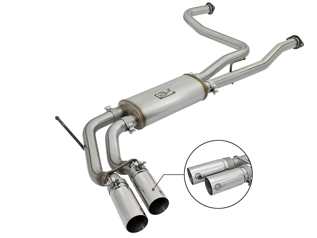aFe Rebel Series 3in SS Cat-Back Exhaust System w/ Polished Tip 04-15 Nissan Titan V8 5.6L aFe AFE49-46124-P
