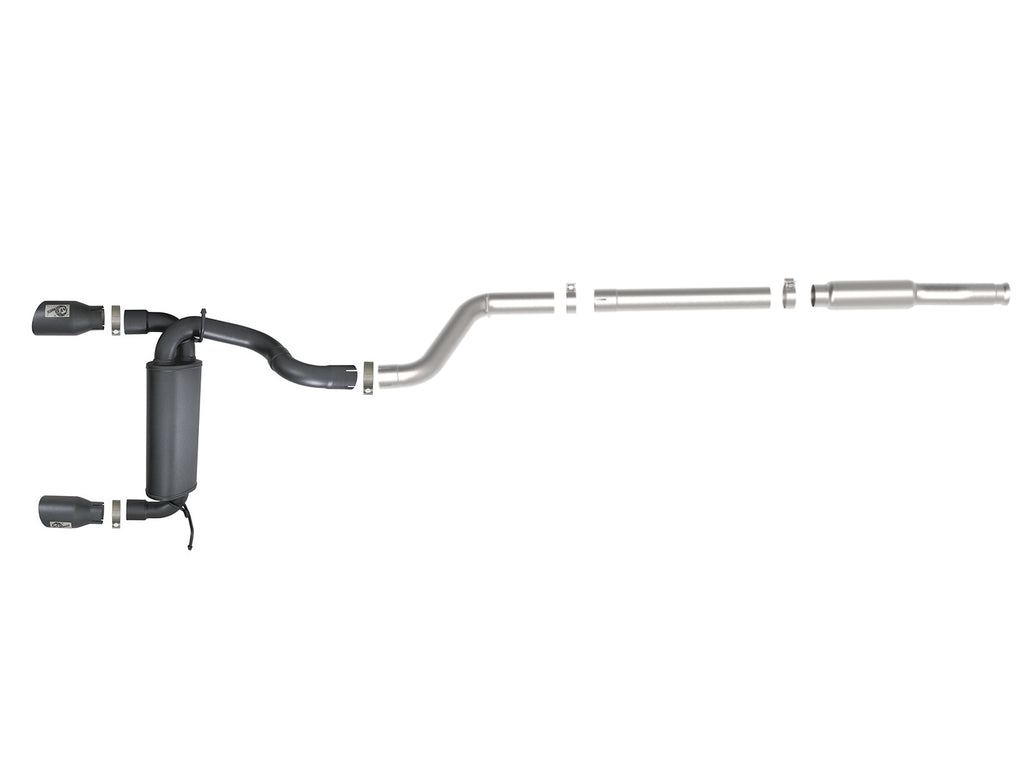 aFe Rebel Series 409 Stainless Steel Cat-Back Exhaust 18-21 Jeep Wrangler JL 2.0L (t) - Black Tip aFe AFE49-48096-B