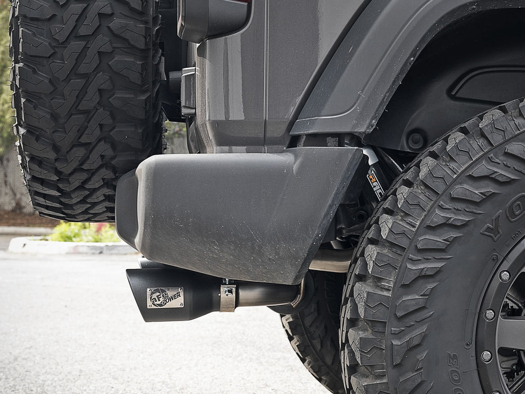 aFe Rebel Series 409 Stainless Steel Cat-Back Exhaust 18-21 Jeep Wrangler JL 2.0L (t) - Black Tip aFe AFE49-48096-B