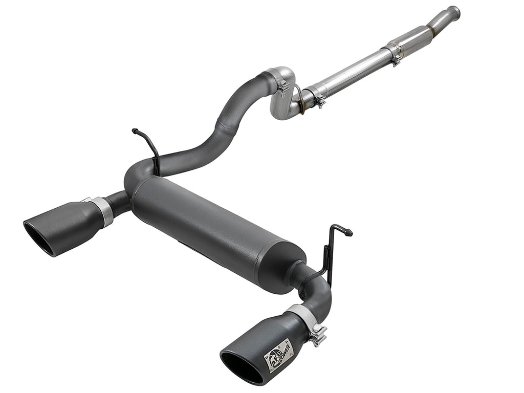 aFe Rebel Series 409 Stainless Steel Cat-Back Exhaust 18-21 Jeep Wrangler JL 2.0L (t) - Black Tip aFe AFE49-48096-B