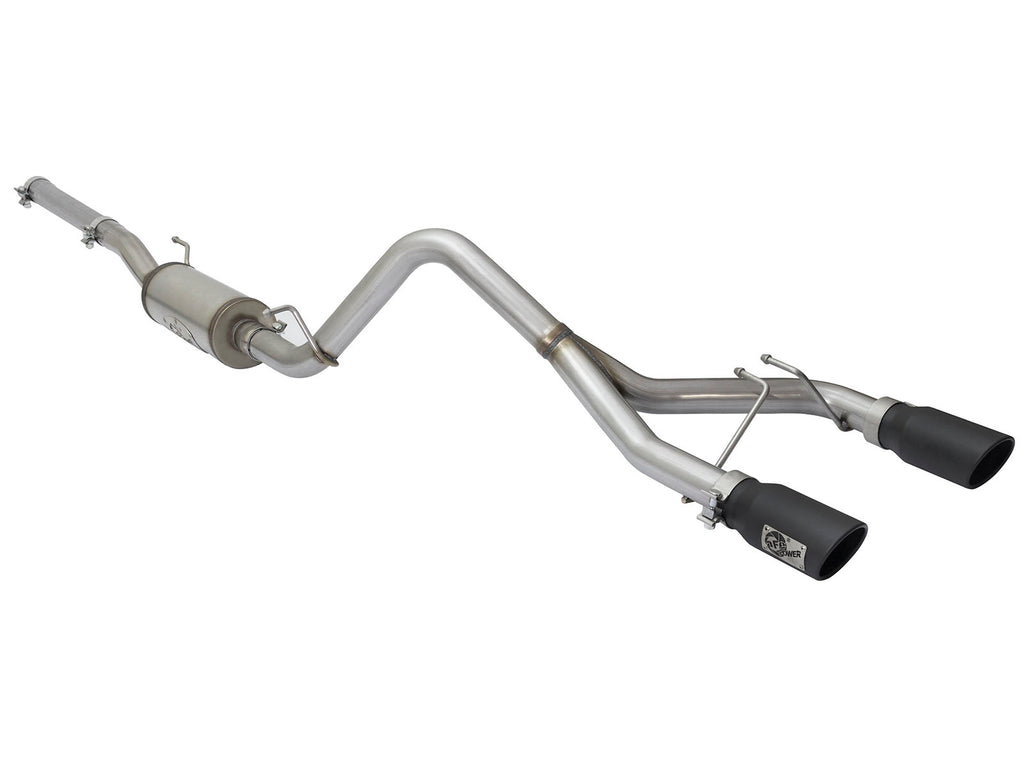 aFe Rebel Series CB 2.5in Dual Center Exit SS Exhaust w/ Black Tips 07-15 Jeep Wrangler 3.6L/3.8L V6 aFe AFE49-48056-B