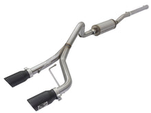 Load image into Gallery viewer, aFe Rebel Series CB 2.5in Dual Center Exit SS Exhaust w/ Black Tips 07-15 Jeep Wrangler 3.6L/3.8L V6 aFe AFE49-48056-B