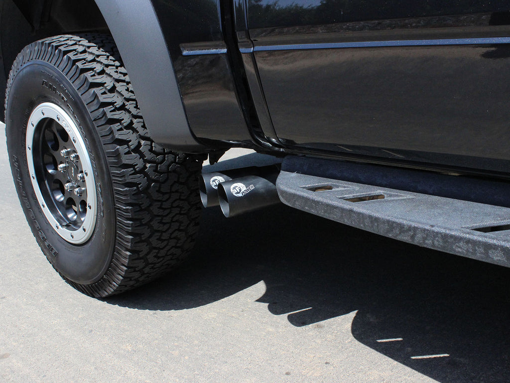 aFe Rebel Series Exhaust SS Front Side Exit CB w/ Black Tips 10-14 Ford F150 Ecoboost V8 6.2L aFe AFE49-43071-B
