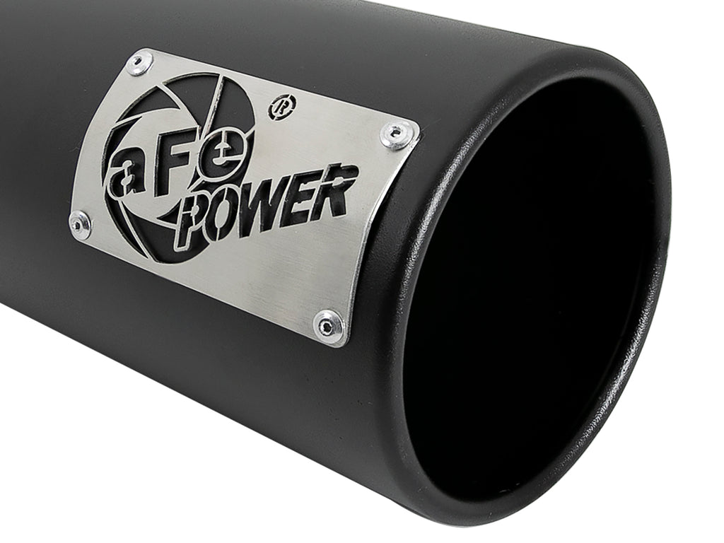 aFe SATURN 4S 4in SS Intercooled Exhaust Tip - Black 4in In x 5in Out x 12in L Bolt-On aFe AFE49T40501-B122