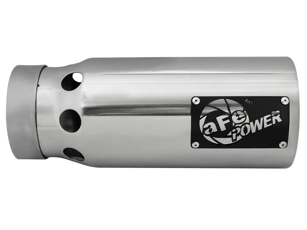 aFe SATURN 4S 4in SS Intercooled Exhaust Tip - Polished 4in In x 5in Out x 12in L Bolt-On aFe AFE49T40501-P122