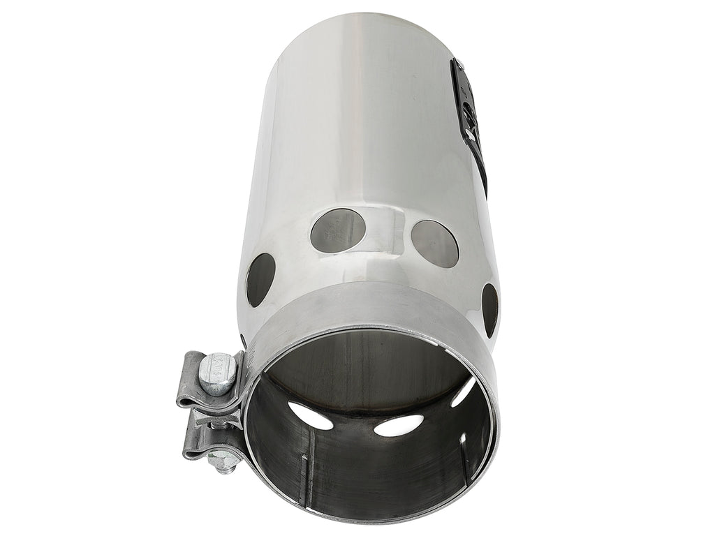 aFe SATURN 4S 4in SS Intercooled Exhaust Tip - Polished 4in In x 5in Out x 12in L Bolt-On aFe AFE49T40501-P122