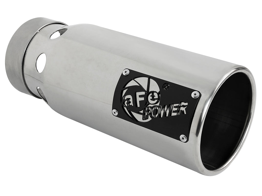 aFe SATURN 4S 4in SS Intercooled Exhaust Tip - Polished 4in In x 5in Out x 12in L Bolt-On aFe AFE49T40501-P122