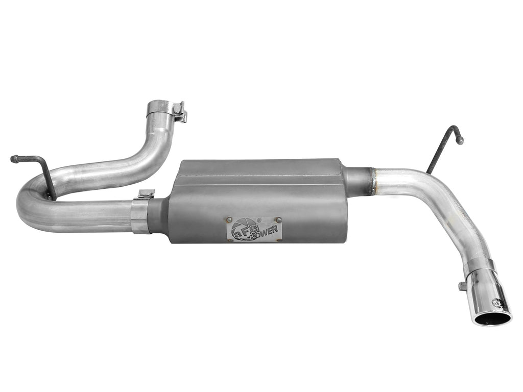 aFe Scorpion 2-1/2in Alum Steel Axle-Back Exhaust w/Polished Tip 07-18 Jeep Wrangler JK V6-3.6/3.8L aFe AFE49-08047-P