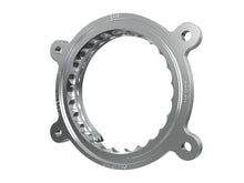 Load image into Gallery viewer, aFe Silver Bullet throttle body spacer ring, angled view showing mounting flange and tabs