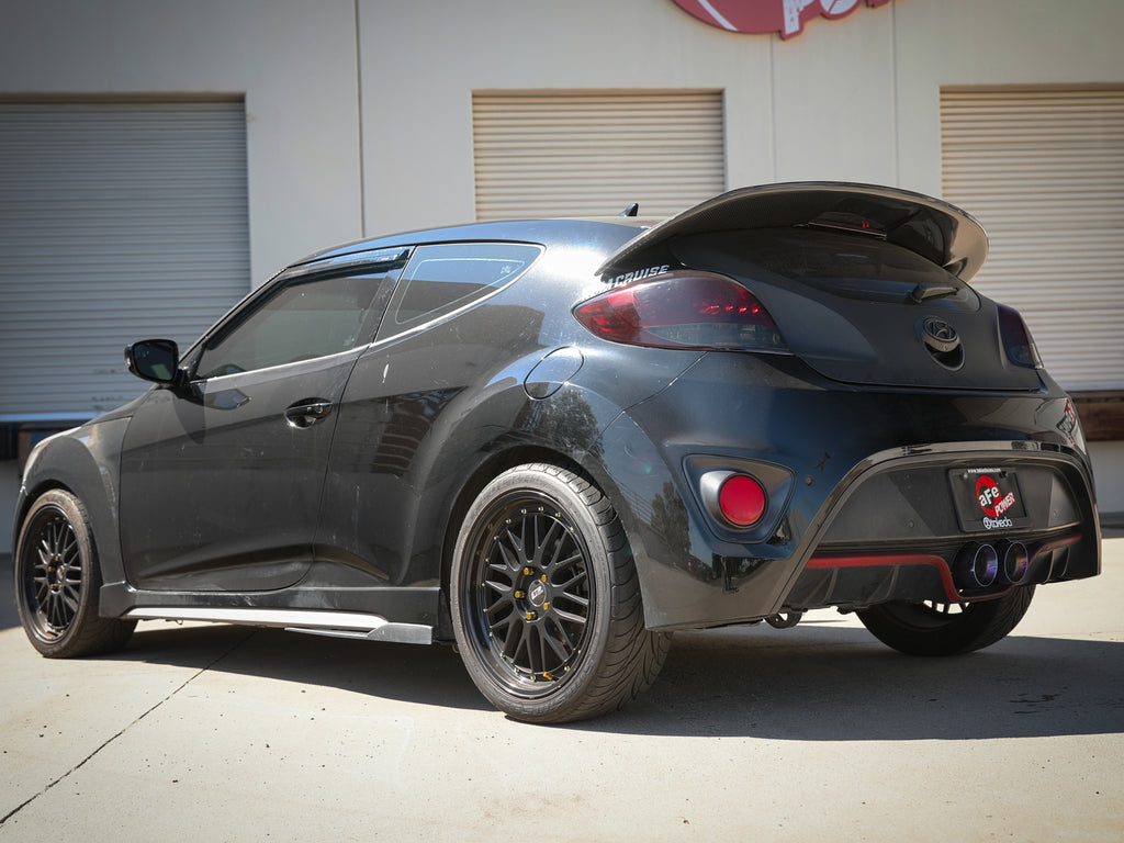 aFe Takeda 13-17 Hyundai Veloster L4-1.6L 2-1/2in 304 SS Axle-Back Exhaust w/ Blue Flame Tips aFe AFE49-37019-L