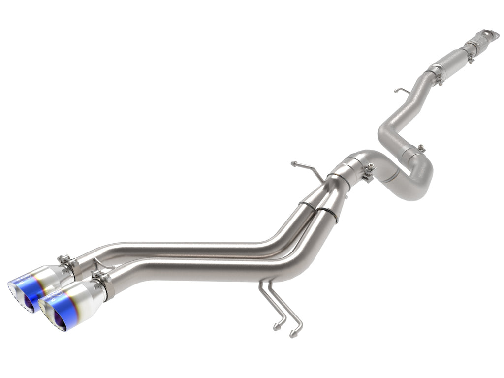 aFe Takeda 2-1/2in to 3in SS-304 Cat-Back Exhaust w/ Blue Flame Tips 13-17 Hyundai Veloster L4-1.6L aFe AFE49-37018-L