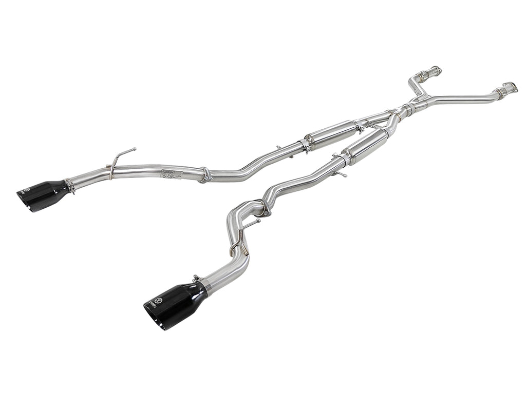 aFe Takeda 2.5in 304 SS Cat-Back Exhaust System w/ Black Tips 16-18 Infiniti Q50 V6-3.0L (tt) aFe AFE49-36132NM-B