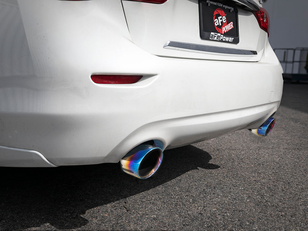 aFe Takeda 2.5in 304 SS Cat-Back Exhaust System w/ Blue Flame Tips 16-18 Infiniti Q50 V6-3.0L (tt) aFe AFE49-36132NM-L