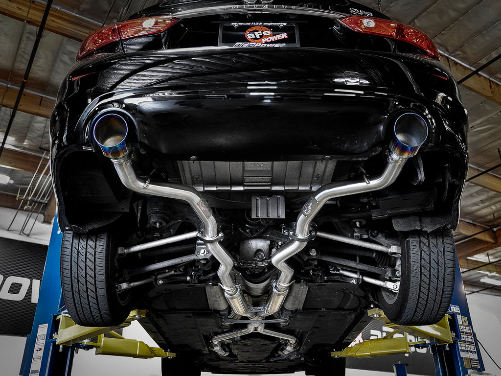 aFe Takeda 2.5in 304 SS Cat-Back Exhaust System w/ Blue Flame Tips 16-18 Infiniti Q50 V6-3.0L (tt) aFe AFE49-36132NM-L
