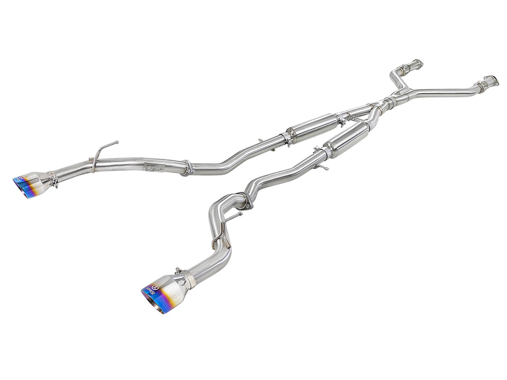 aFe Takeda 2.5in 304 SS Cat-Back Exhaust System w/ Blue Flame Tips 16-18 Infiniti Q50 V6-3.0L (tt) aFe AFE49-36132NM-L