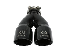 Load image into Gallery viewer, aFe Takeda 2.5in 304 Stainless Steel Clamp-on Exhaust Tip 2.5in Inlet 3in Dual Outlet - Black aFe AFE49T25364-B10