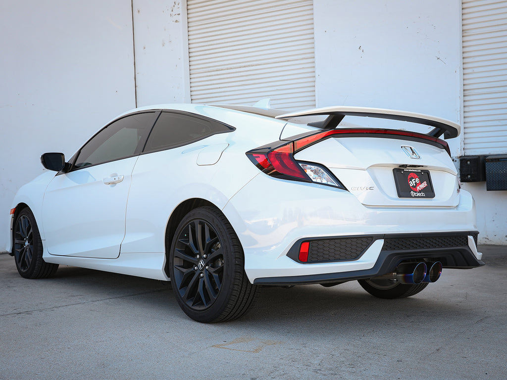 aFe Takeda 2.5in 304SS Cat-Back Exhaust System 17-20 Honda Civic SI Coupe L4-1.5L (t) - BL Flame Tip aFe AFE49-36620-L