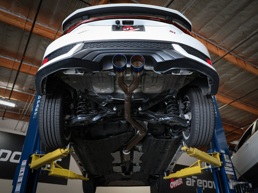 aFe Takeda 2.5in 304SS Cat-Back Exhaust System 17-20 Honda Civic SI Coupe L4-1.5L (t) - BL Flame Tip aFe AFE49-36620-L