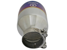 Load image into Gallery viewer, aFe Takeda 304 Stainless Steel Clamp-On Exhaust Tip 2.5in. Inlet / 4.5in. Outlet - Blue Flame aFe AFE49T25454-L07