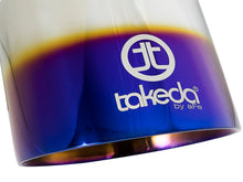 Load image into Gallery viewer, aFe Takeda 304 Stainless Steel Clamp-On Exhaust Tip 2.5in. Inlet / 4.5in. Outlet - Blue Flame aFe AFE49T25454-L07