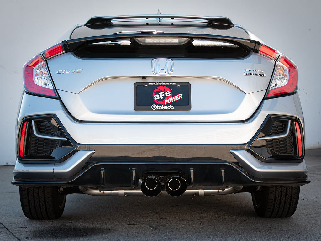 aFe Takeda 3in 304 SS Cat-Back Exhaust System w/Black Tips 17-20 Honda Civic Sport L4-1.5L (t) aFe AFE49-36624-B