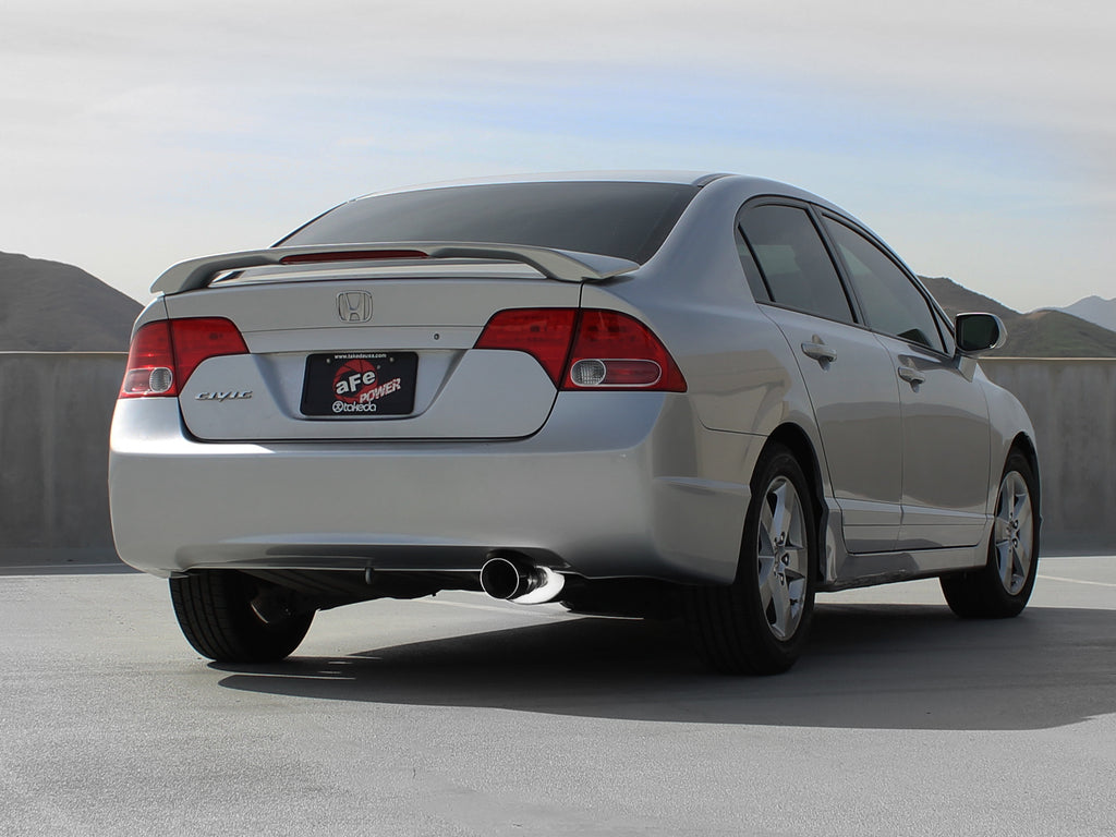 aFe Takeda Exhaust 2.5in Dia 304SS Axle-Back w/Polished Tip 06-11 Honda Civic EX Sedan L4 1.8L aFe AFE49-36610