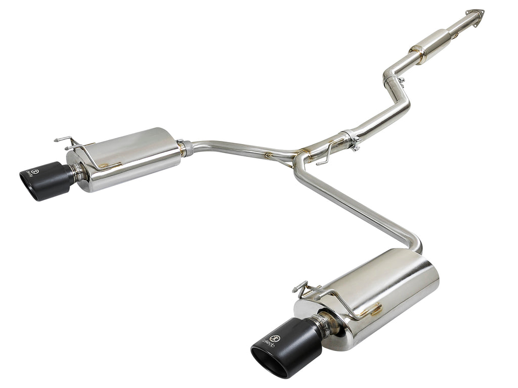 aFe Takeda Exhaust 304SS Dual Cat-Back w/ Black Tips 13-17 Honda Accord LX/EX/EX-L Sedan L4 2.4L aFe AFE49-36605-B