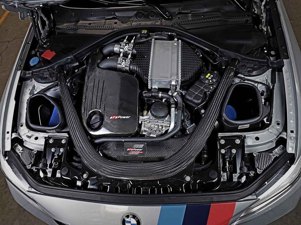 aFe Track Series Stg 2 Carbon Fiber Intake w/Pro 5R Media 15-20 BMW M3/M4(F80/82/83) L6-3.0L(tt) S55 aFe AFE57-10006R
