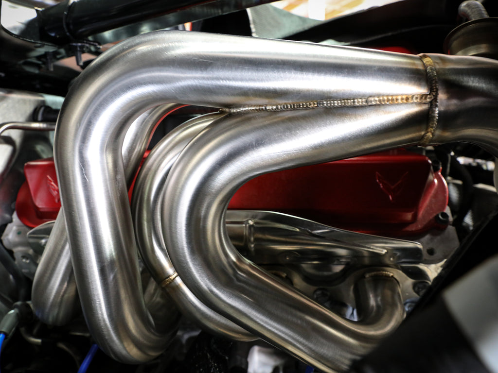aFe Twisted 304SS Header 2020 Chevy Corvette (C8) 6.2L V8 - Titanium Ceramic Coated aFe AFE48-34148-T